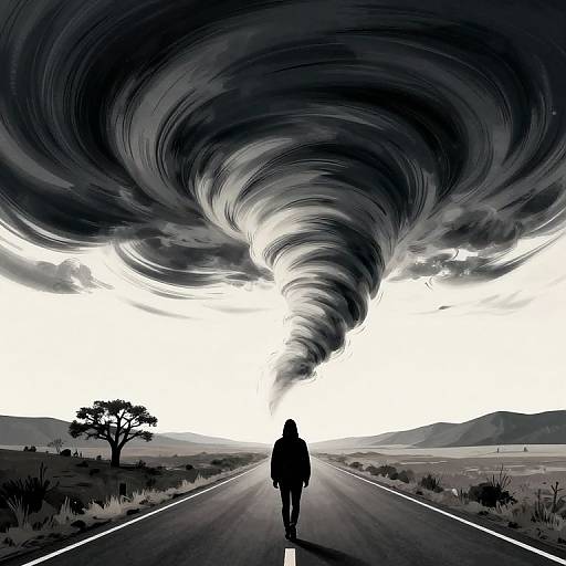 Minimalist Book Cover with Tornado