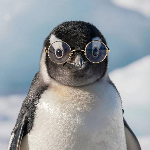 Playful Fluffy Penguin Chick Portrait
