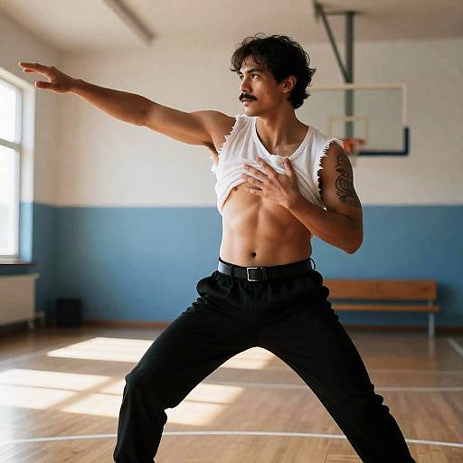 Intense Gym Portrait of a Muscular Man