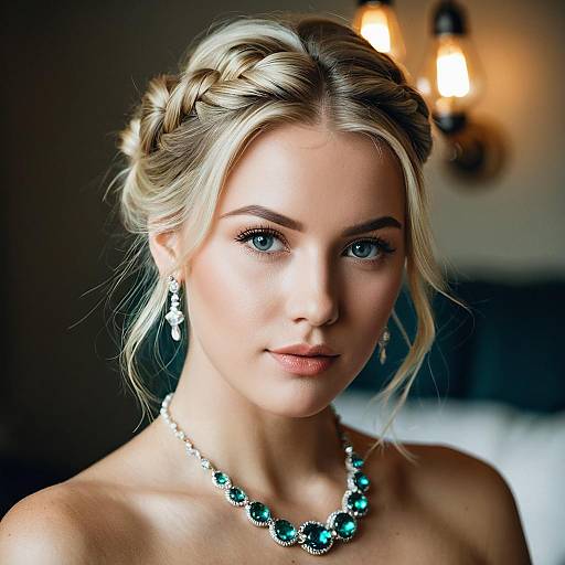 Bridal Blonde Woman with Braided Updo