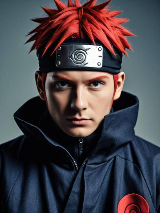 Man in Naruto Akatsuki Costume Portrait