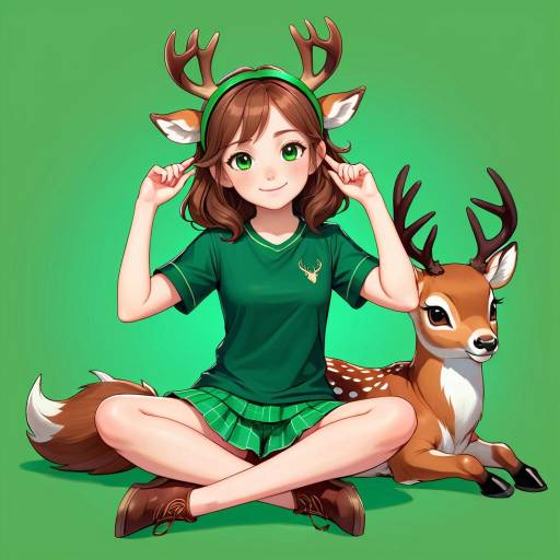 Enchanting Teenage Deer Girl in Nature Enchanting Teenage Deer Girl in Nature
