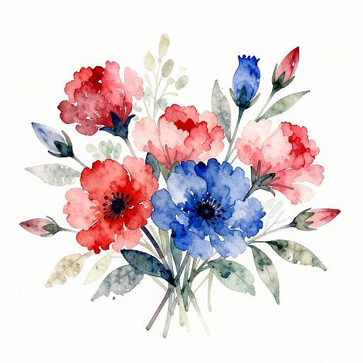 Vibrant Watercolor Bouquet Painting