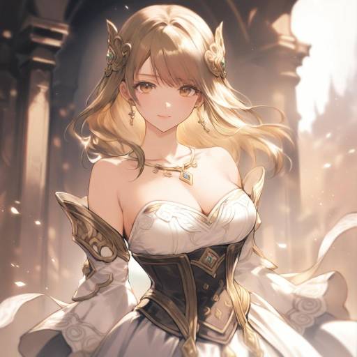 Elegant Girl in Cream Dress Portrait