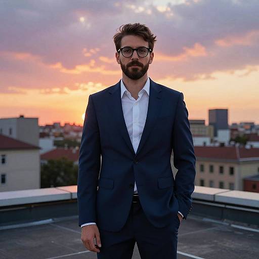 Photorealistic Urban Man at Sunset