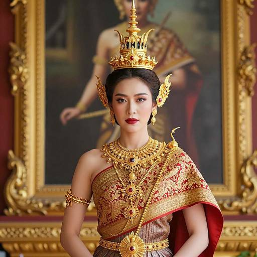 Regal Portrait of Asian Goddess in Costume