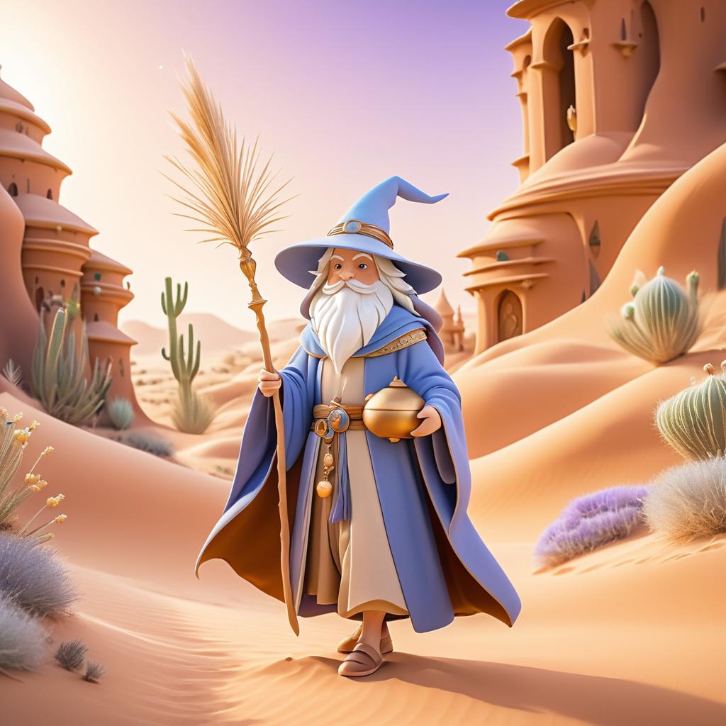 Brave Wizard's Desert Adventure with Magic