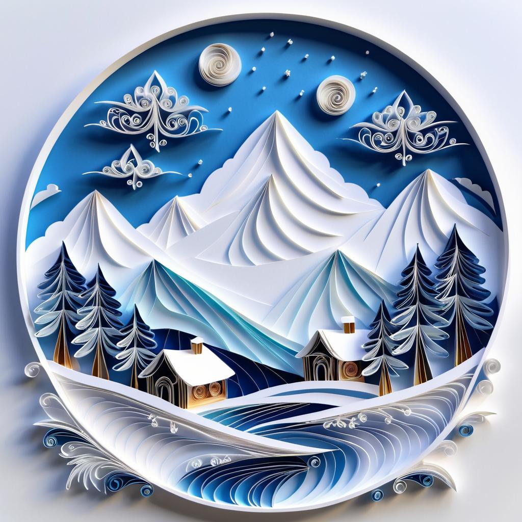 Majestic Paper Quilling of Winter Mountains