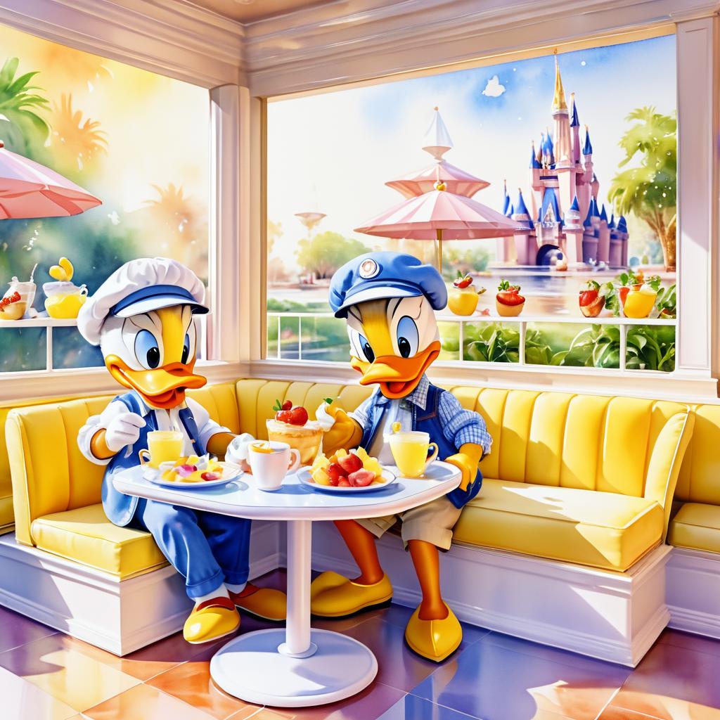 Infant Donald and Daisy Duck Breakfast