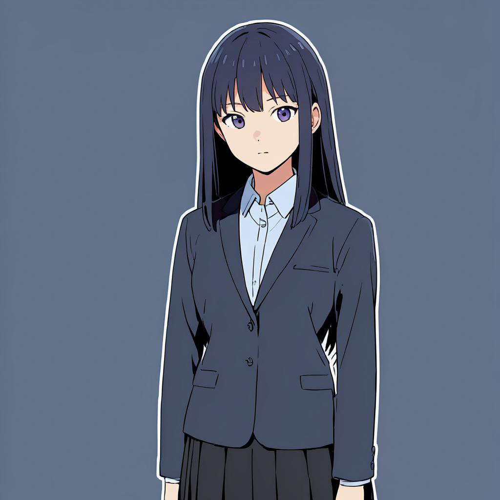 Nervous Classmate in School Uniform Anime