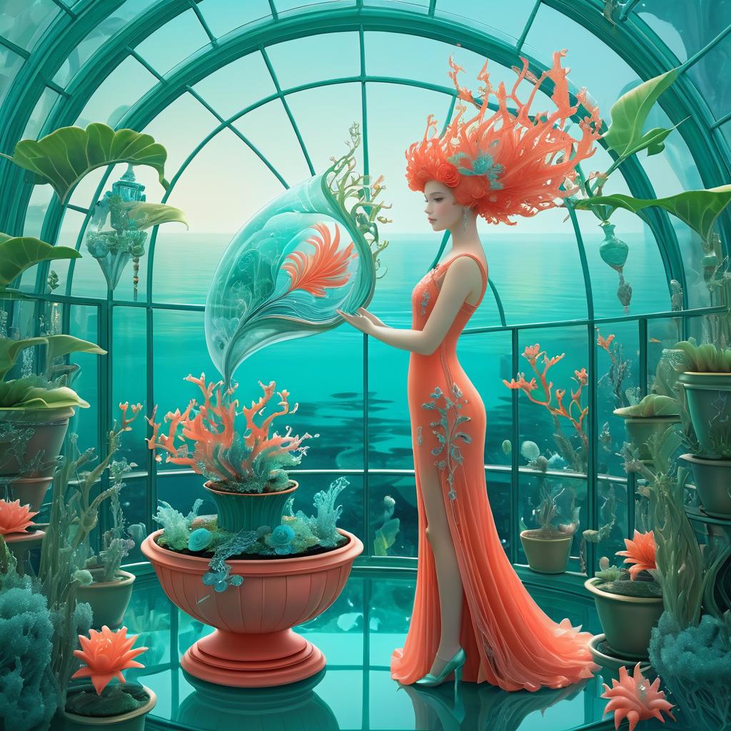 Ocean Spirit in a Magical Greenhouse