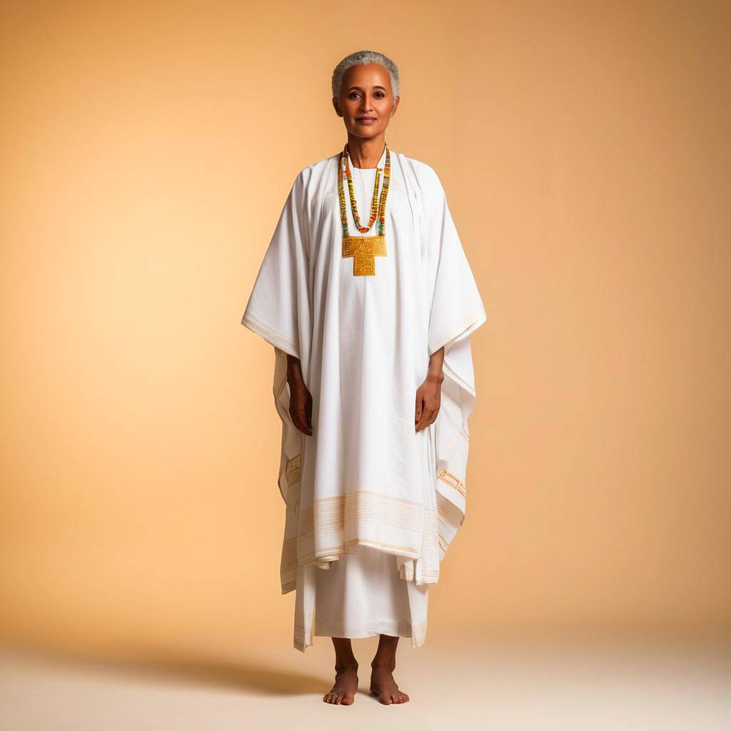 Serene Ethiopian Elder in Traditional Attire