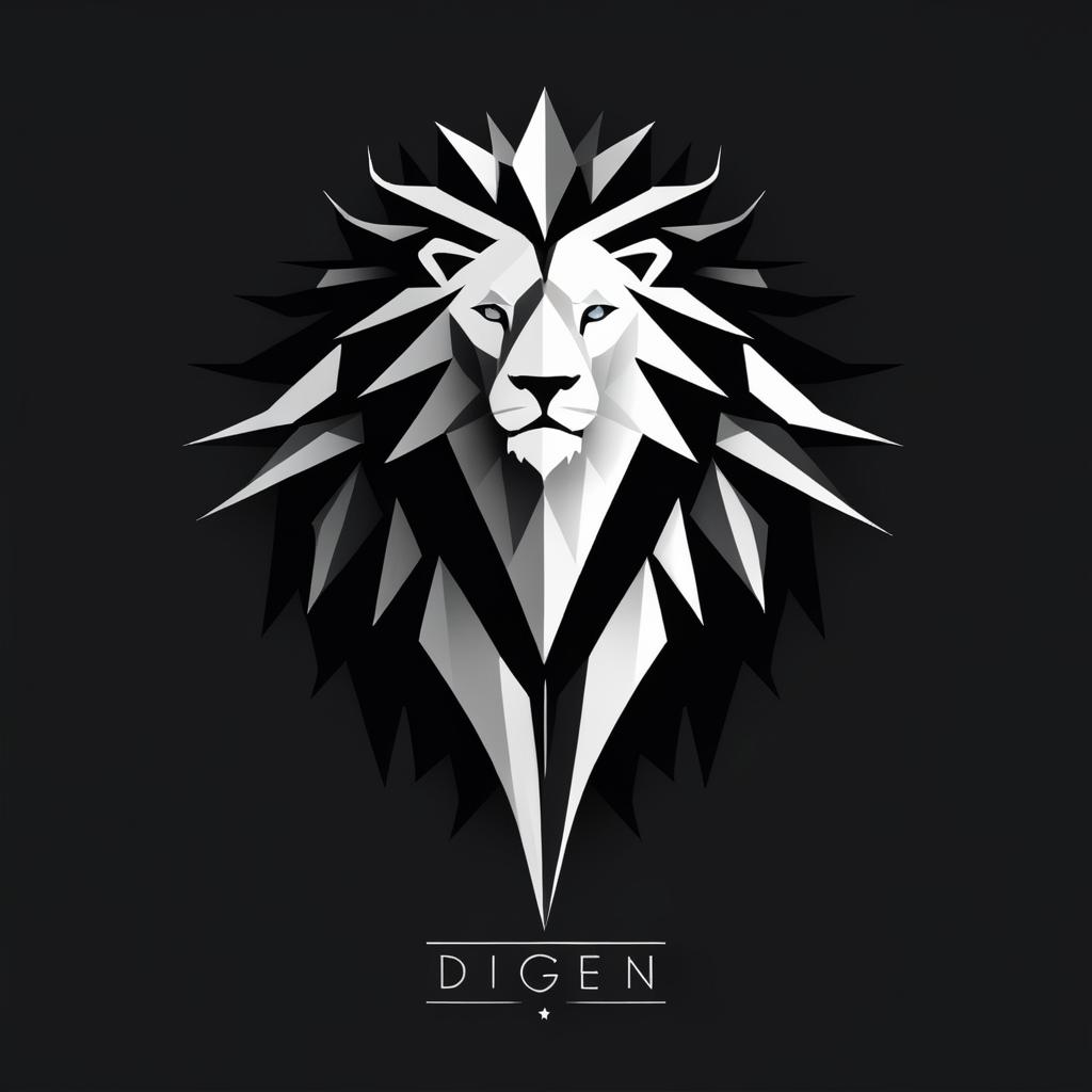 Minimalist Geometric Lion Logo Design