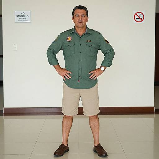 Confident Middle-Aged Man in Lobby