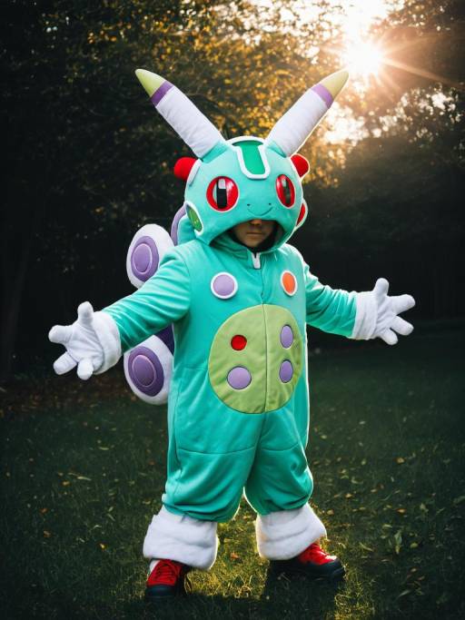 Man in Reuniclus Cosplay Costume Outdoors