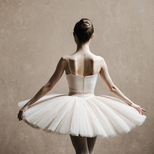 Ballerina in White Tutu from Back