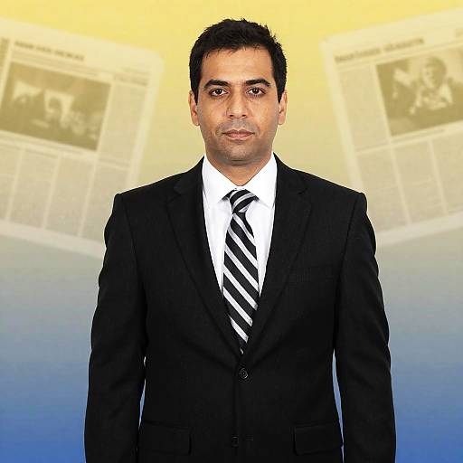 Elegant Man in Pinstripe Suit Portrait