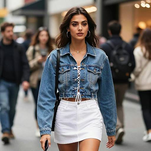 Stylish Woman in Urban Streetwear