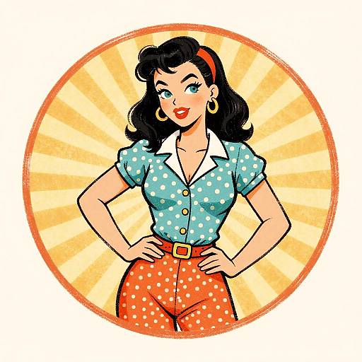 Retro Pin-Up Girl Illustration