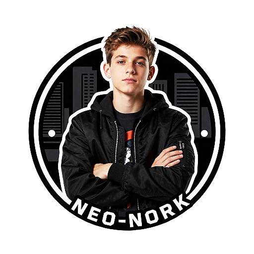 Neo-Noir Urban Streetwear Boy Logo
