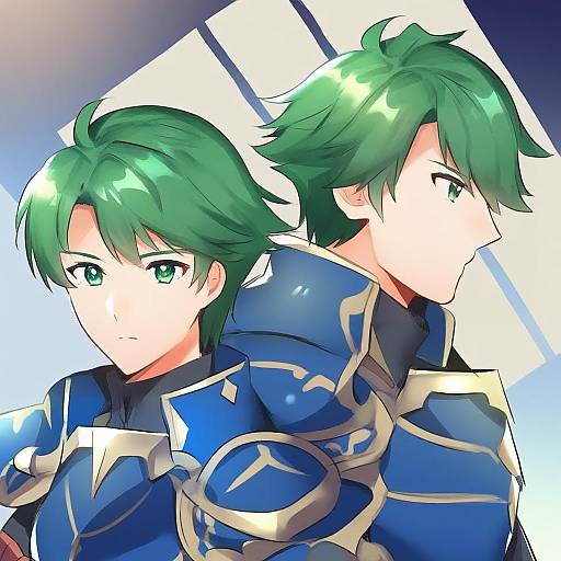 Illustration of Alm (fire emblem), fire emblem in the style of Nakasone haiji