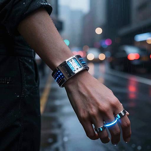 Cyberpunk Accessories in Neon Rain
