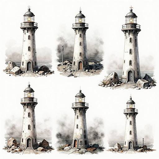 Futuristic Automated Lighthouse Storyboard