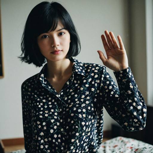 Masha Babko in Floral Collared Shirt