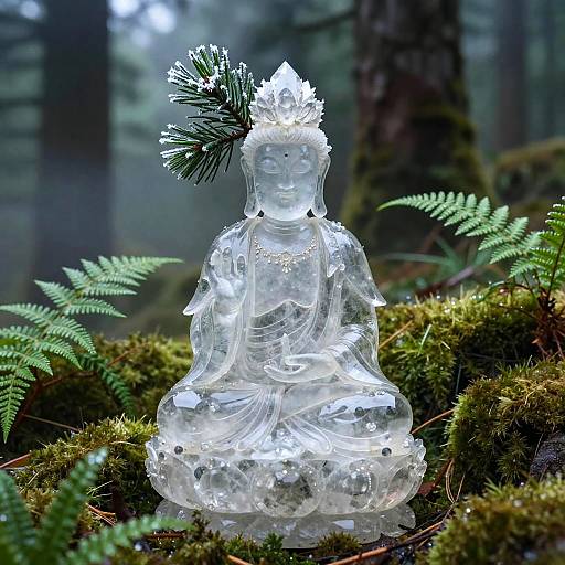 Crystalline Quartz Bodhisattva in Forest