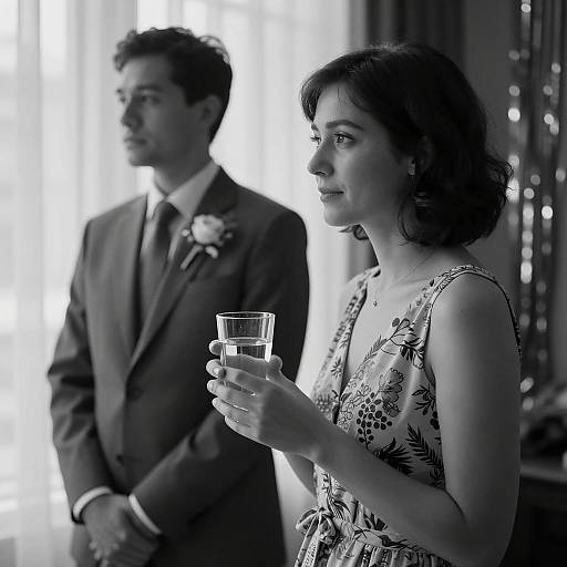 Elegant Black and White Portrait Scene