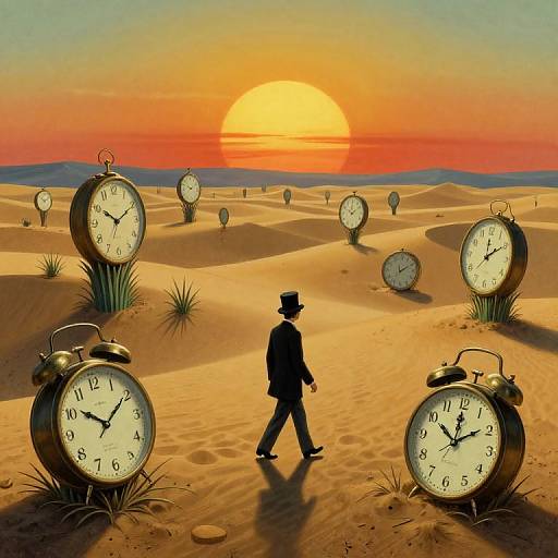 Surreal Dreamscape with Melting Clocks