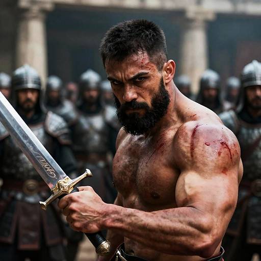 Heroic Warrior with Sword and Intensity