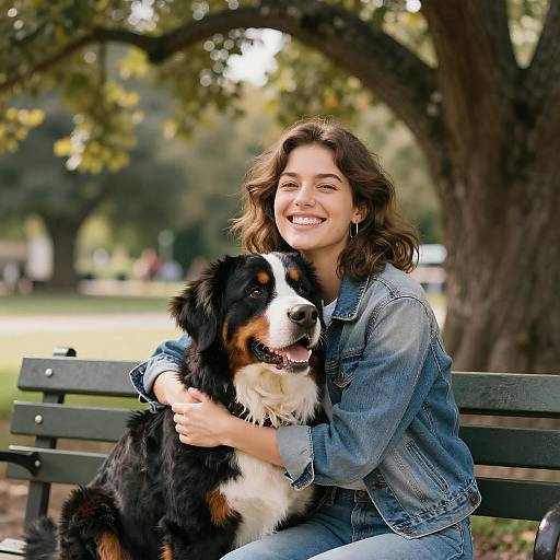 Joyful Moments: Woman and Dog in Nature