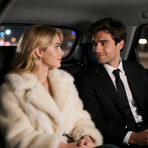 Couple in Car at Night