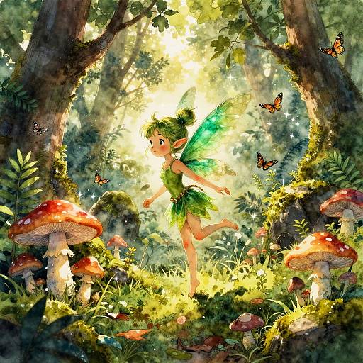 Playful Forest Pixie in Magical Glade