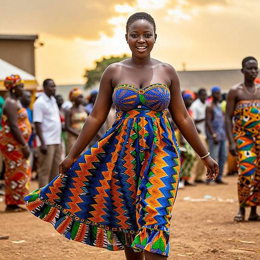 Vibrant Ghanaian Kente Queen at Festival