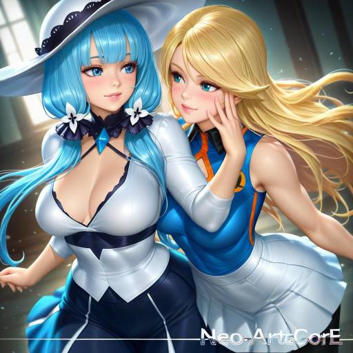 Illustration of Ace trainer (pokemon), pokemon in the style of Neoartcore