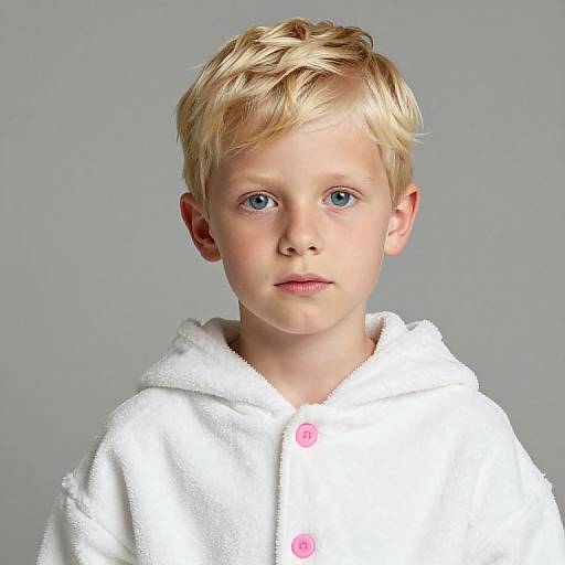 Blonde Boy in White Robe