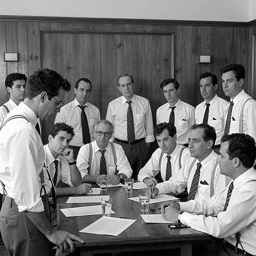 Black-and-White Business Meeting