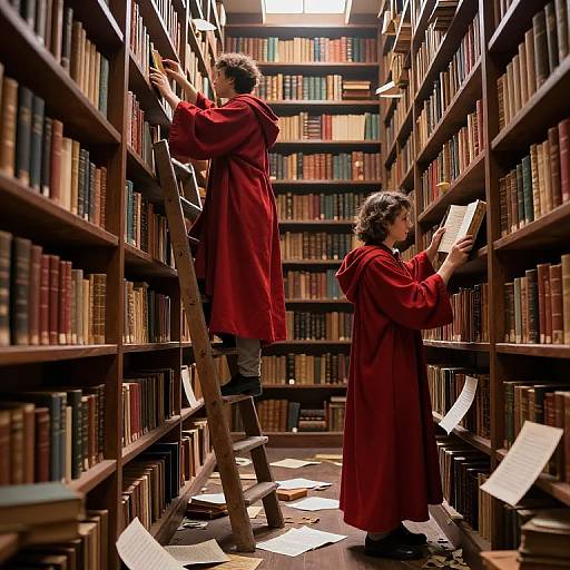 Time-Traveling Librarians in Gravity-Defying Library