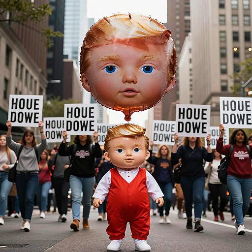 Trump Baby Balloon Protest Scene