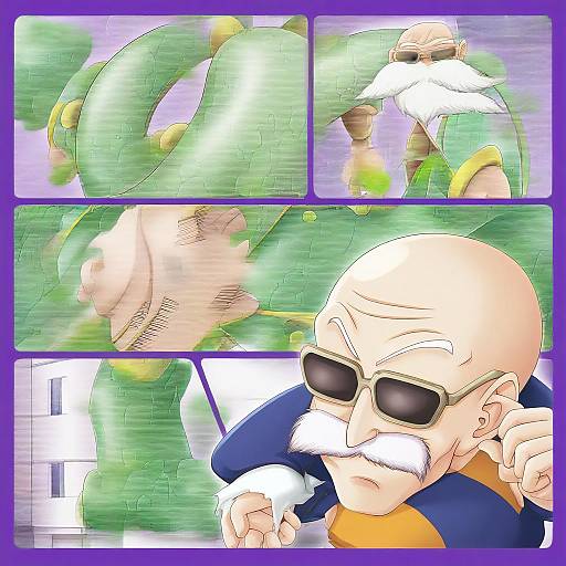 Illustration of Muten roushi, dragon ball in the style of Regular mow