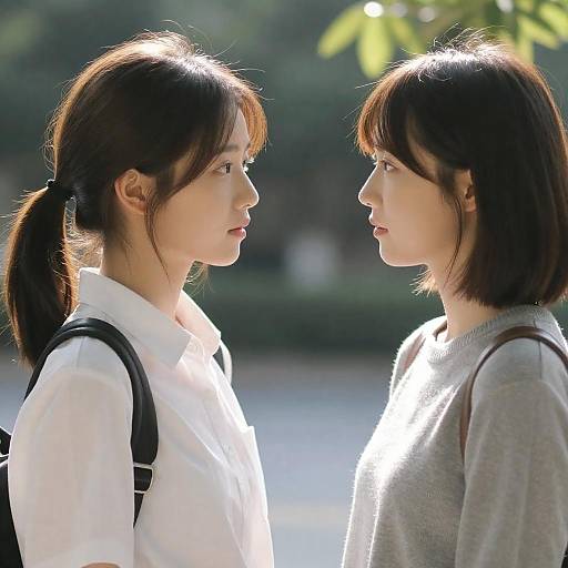 Sunlit Portrait of Two Close Friends