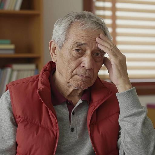 Contemplative Older Man in a Cozy Setting