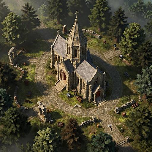Detailed DND Church Fantasy Map