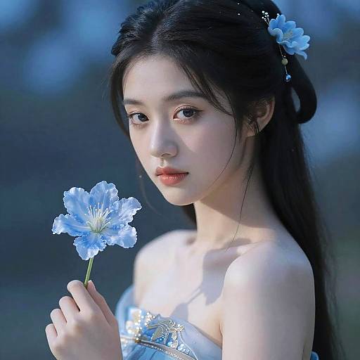 Ultra Realistic Floral Girl Wallpaper