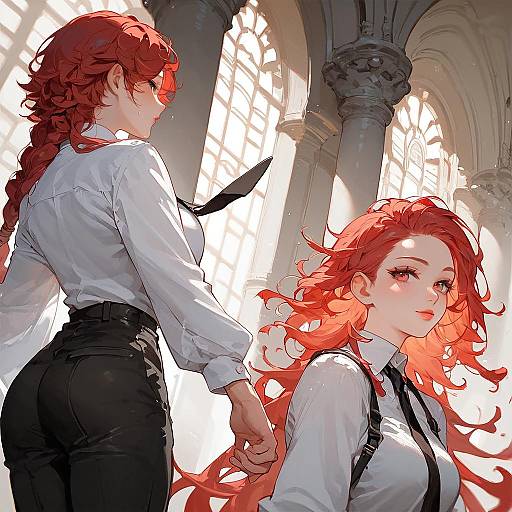 Anime Character in Elegant Palace Setting