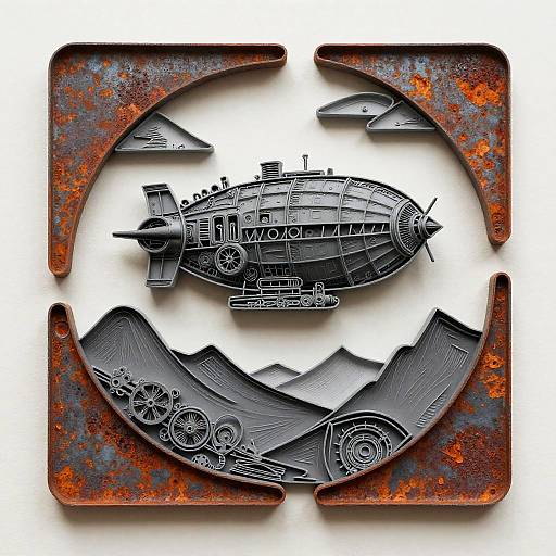 Steampunk Airship Digital Matte Painting