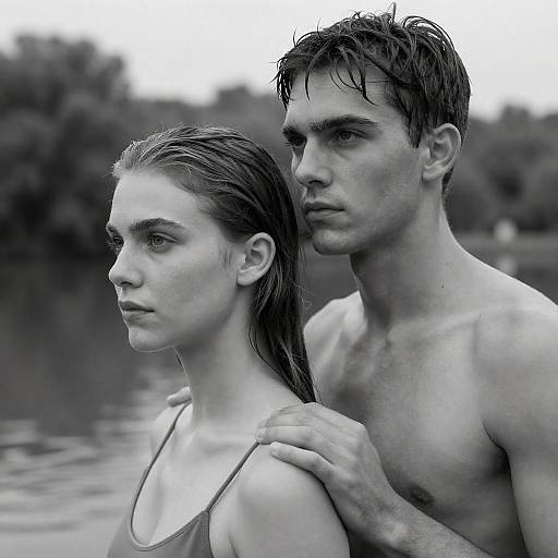 Moody Black and White Portrait