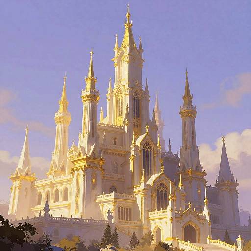 Fantasy Mage City at Lavender Dawn